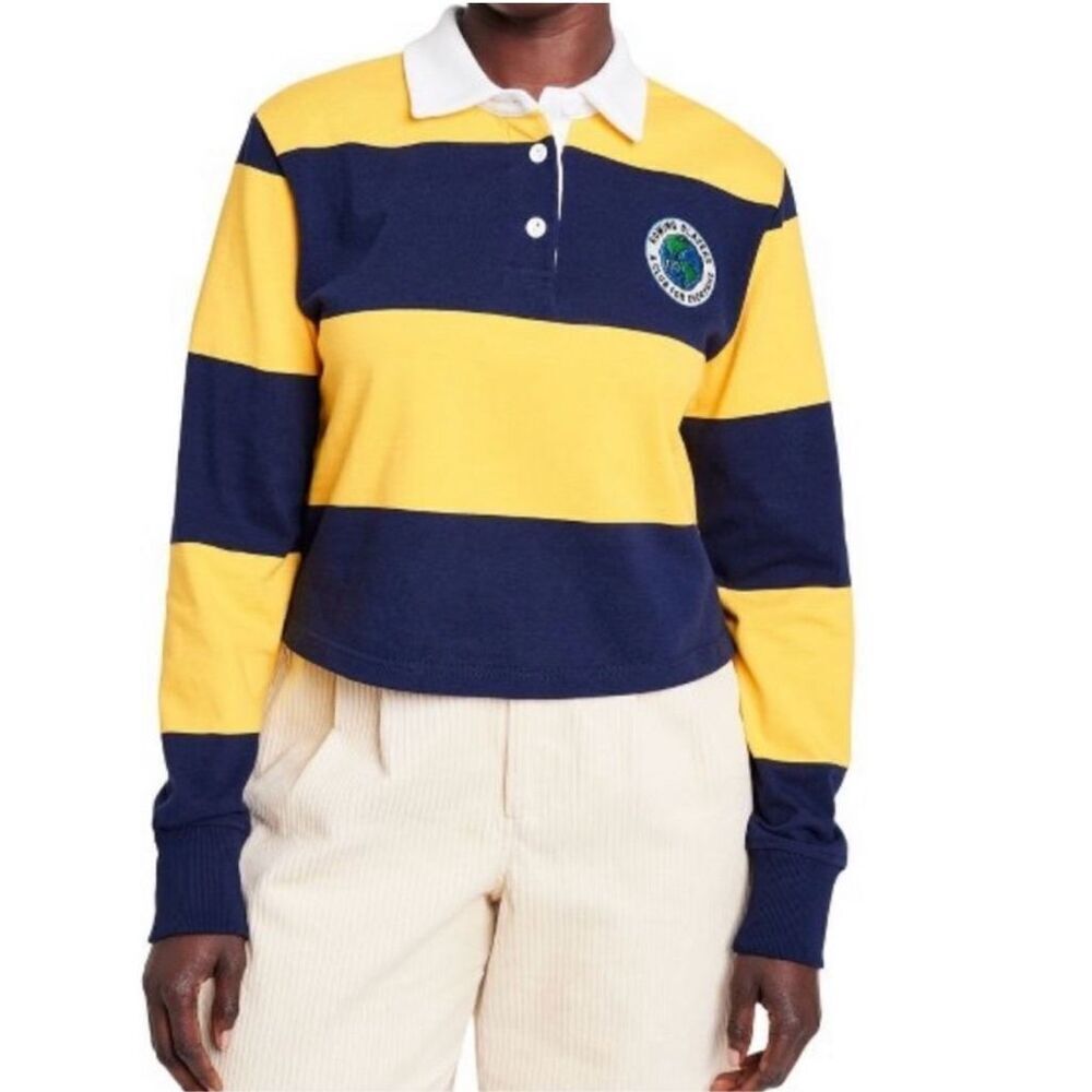 Rowing Blazers X Target Navy & Yellow Striped Rugby Shirt sz 3X NWOT